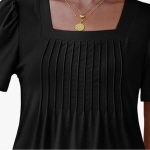 Elegant Black Pleated Top sz 2xl new